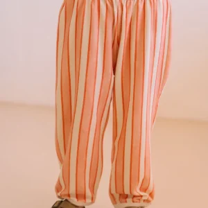 Pantalon Porgy Rayures Rose Rouge