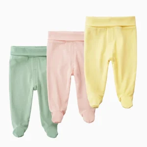 Pantalon à pied 100% coton pour bébé 1 à 6 mois
