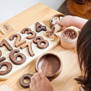 Puzzle chiffres en bois