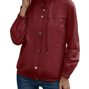 Manteau Décontracté pour Femme avec Capuche et Boutons