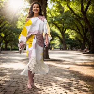 Ensemble Imprimé à Épaule Asymétrique Femmes – Élégant, Audacieux, Flatteur