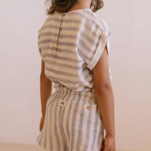 Short Georgette Rayures Iris