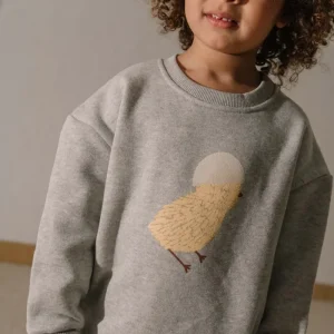 Sweat-shirt Bart Gris chiné poussin