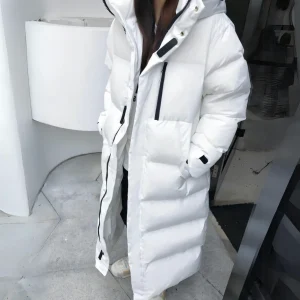 Manteau Puffer Maxi Durable pour Femme – Veste d’Hiver Oversize à Capuche