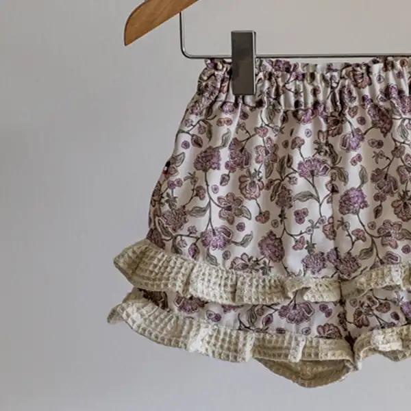 Short bébé en coton bio fleuri POIRIER – Image 6