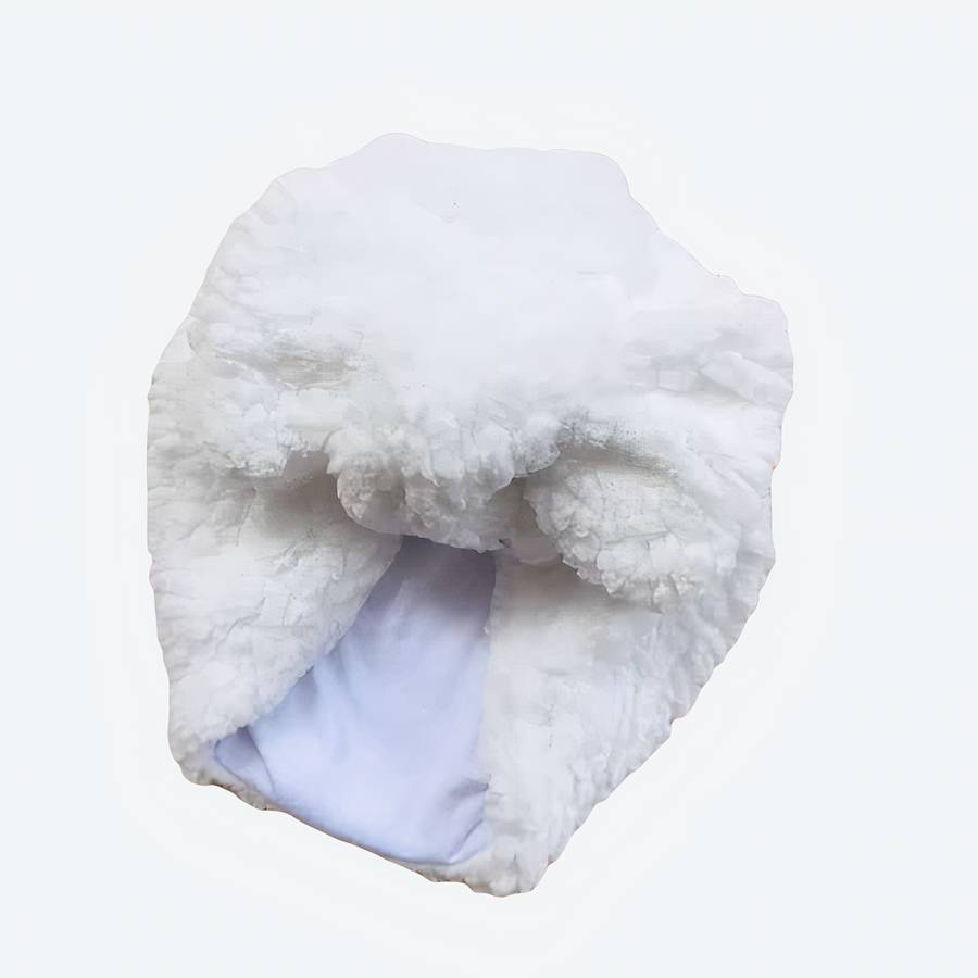 Turban pour bébé d’hiver en tissu épais blanc