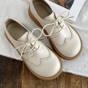 Chaussures Oxford à bout carré large pour femme
