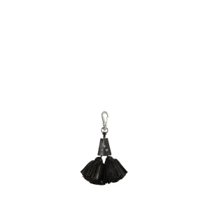 Pompon twin Agneau Noir Silver