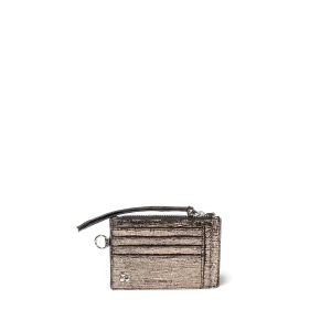 Porte Carte Lucky Chèvre Lamé Champagne