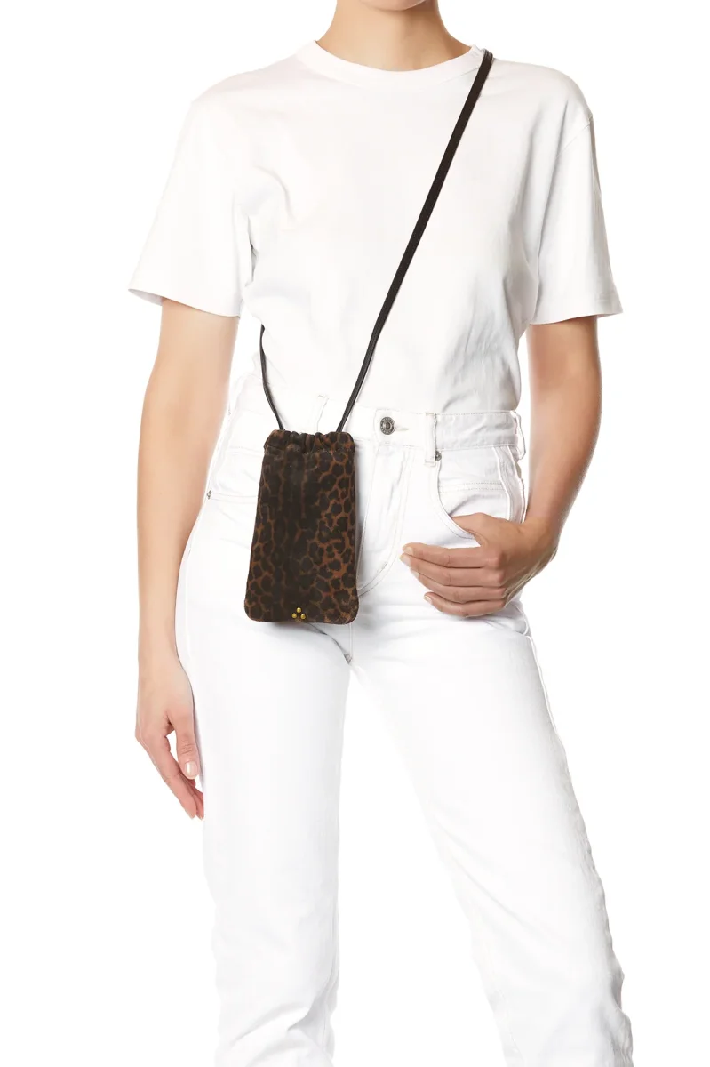 Étui téléphone Gordi mobile croute velours Imprimé Léopard Naturel – Image 3