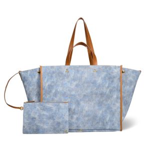 Sac Cabas Léon L croute velours Washed Jean's