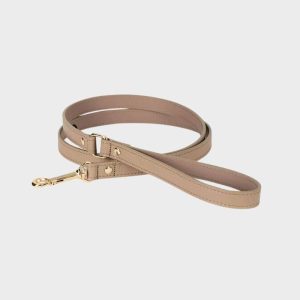 LAISSE EN CUIR POUR CHIEN - TAUPE "JUNO"