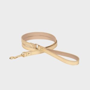 LAISSE EN CUIR POUR CHIEN - DORÉ