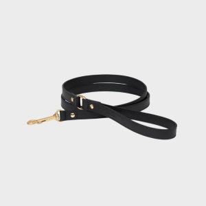 LAISSE EN CUIR POUR CHIEN - NOIR