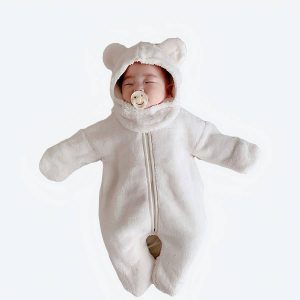 Barboteuse douce en molleton pour nouveau-né fille et garçon