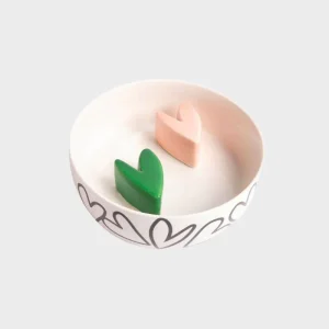 GAMELLE ANTI-GLOUTON EN CÉRAMIQUE POUR CHIEN - Ø 15CM 💚🩷