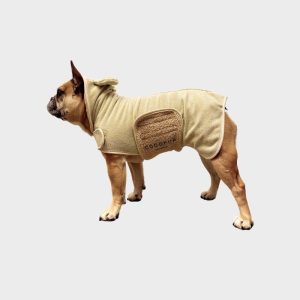 PEIGNOIR TEDDY EN MICROFIBRE POUR CHIEN - BEIGE 🧸