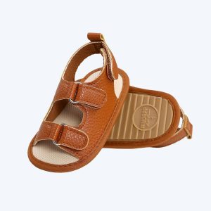Sandales plates d’été à scratch pour bébé garçon et fille