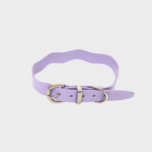 COLLIER WAVY POUR CHIEN EN CUIR VEGAN - LILAS