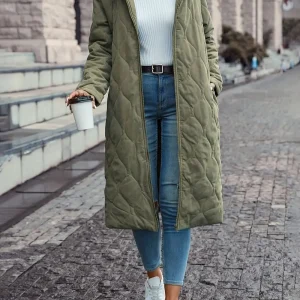 Manteau matelassé en coton avec capuche et manches longues