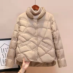 Veste légère matelassée premium pour femme – Manteau élégant à col montant