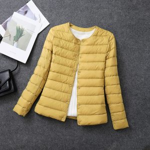 Veste légère isolante pour femme – Vêtement intérieur court à col rond