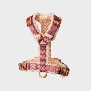 HARNAIS STRAP (EN Y) SHERPA POUR CHIEN - MOTIF ZIGZAG "ZAZZY" ET TISSU SHERPA