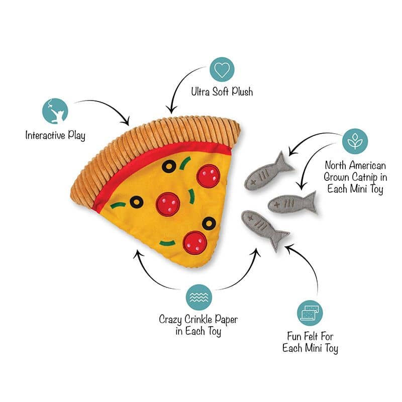 JOUET POUR CHAT À L’HERBE À CHAT - PIZZA AUX ANCHOIS 🍕 – Image 5