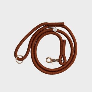 LAISSE EN CORDE POUR CHIEN - ORANGE TERRE CUITE "CLAY"