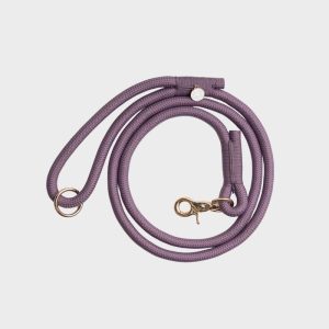LAISSE EN CORDE POUR CHIEN - MAUVE PARME "LILAC"
