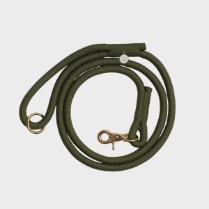 LAISSE EN CORDE POUR CHIEN - VERT MOUSSE "MOSS GREEN"