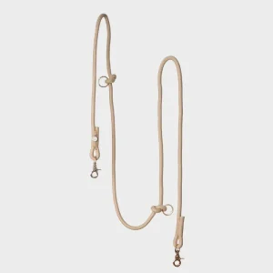 LAISSE MULTIPOSITIONS EN CORDE POUR CHIEN - BEIGE TAN