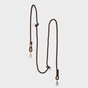 LAISSE MULTIPOSITIONS EN CORDE POUR CHIEN - MARRON CHOCOLAT
