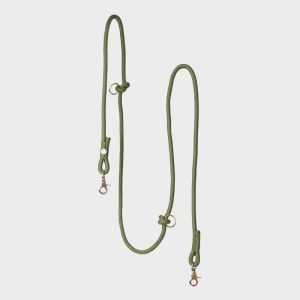 LAISSE MULTIPOSITIONS EN CORDE POUR CHIEN - VERT