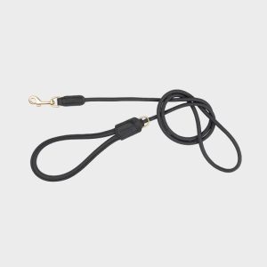 LAISSE EN CORDE POUR CHIEN - CORDE & CUIR VEGAN EN GRIS ANTHRACITE