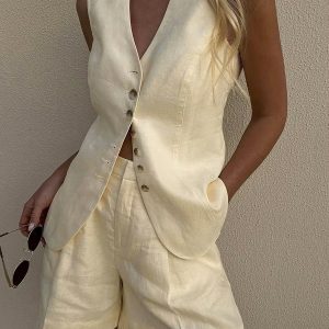 Set féminin lin-look – Parfait pour les journées ensoleillées