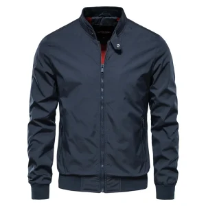 Veste Bomber Homme Printemps Décontractée – Veste Zippée Col Montant