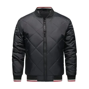 Veste Bomber Matelassée Géométrique pour Homme – Confort Élégant d’Extérieur