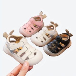 Sandales d’été à brides en similicuir pour bébé