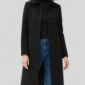 Manteau Trench d’Hiver à Simple Boutonnage pour Femme – Coupe Décontractée et Chaude
