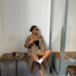 Manteau Trench Long Marron Femme – Élégant Chaud et Stylé