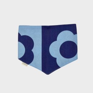 BANDANA POUR CHIEN - FLEURS BLEUES RETRO