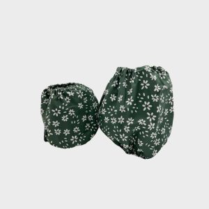 SNOOD POUR CHIEN EN COTON - VERT SAPIN & FLEURS BLANCHES