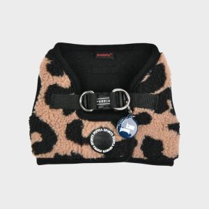 HARNAIS VESTE POUR CHIEN (ET CHAT) SHERPA - IMPRIMÉ LÉOPARD NOIR & BEIGE "SERVAL"