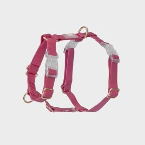 HARNAIS POUR CHIEN WATERPROOF - FRAMBOISE *BOUCLES TRANSPARENTES*