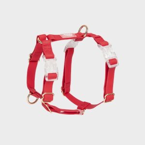 HARNAIS POUR CHIEN WATERPROOF - ROUGE CERISE *BOUCLES TRANSPARENTES*