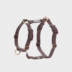 🆕 HARNAIS POUR CHIEN WATERPROOF - MARRON ESPRESSO *BOUCLES COULEURS*