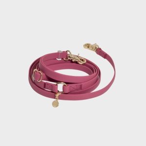 LAISSE POUR CHIEN MULTIPOSITIONS 4 EN 1 CONVERTIBLE WATERPROOF - FRAMBOISE