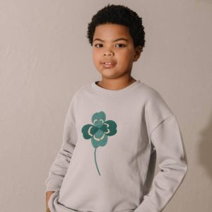 Sweat-shirt Bart Gris trèfle brodé