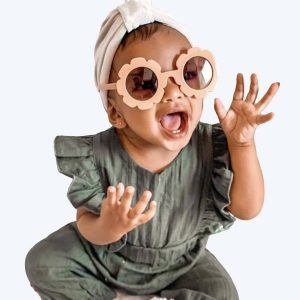 Lunette de soleil bébé ronde en forme de fleur